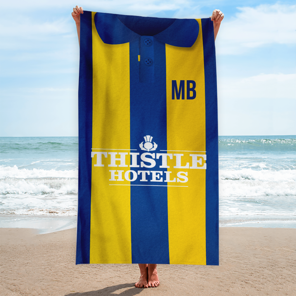 Leeds - 1994 Away Shirt - Personalised Retro Lightweight, Microfibre Beach Towel - 150cm x 75cm